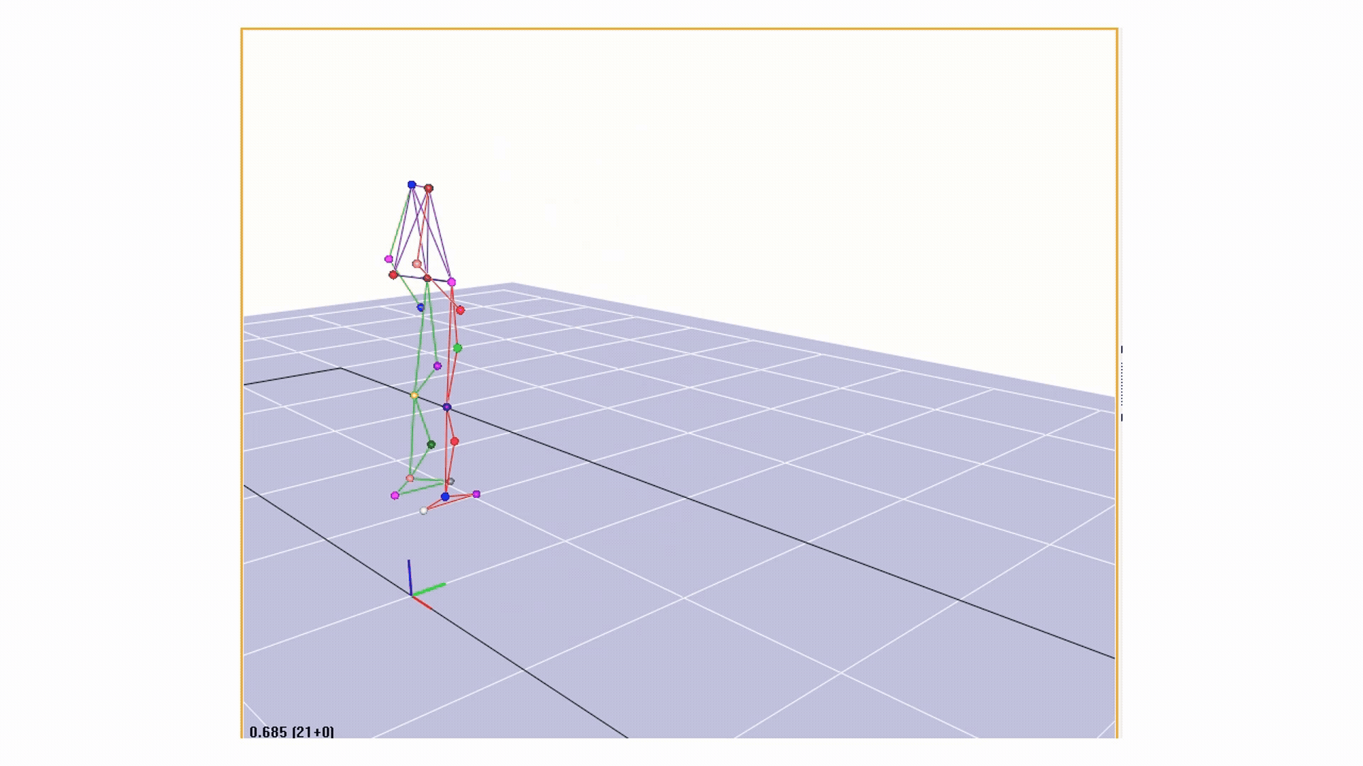 biomechanics lab visualization of a person performing the hype dance