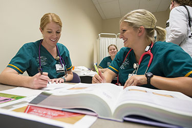 photo of nursing students studying