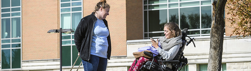 photo of students outside on campus