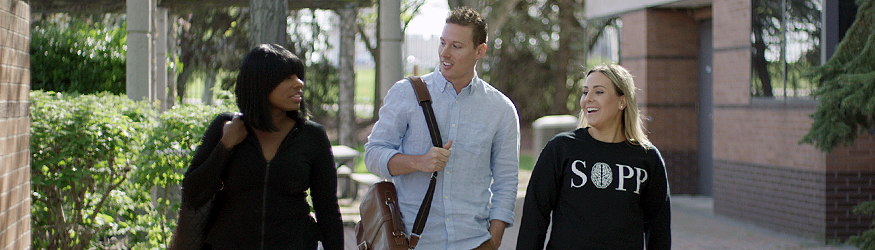 photo of students outside on campus