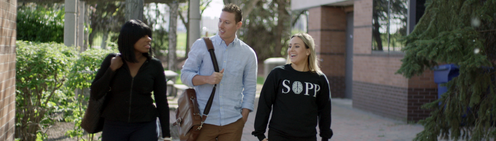 photo of professional psychology students walking outside