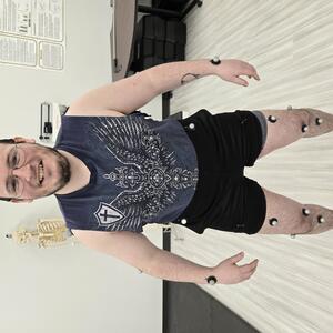 photo of a person in the Motion Analysis Lab
